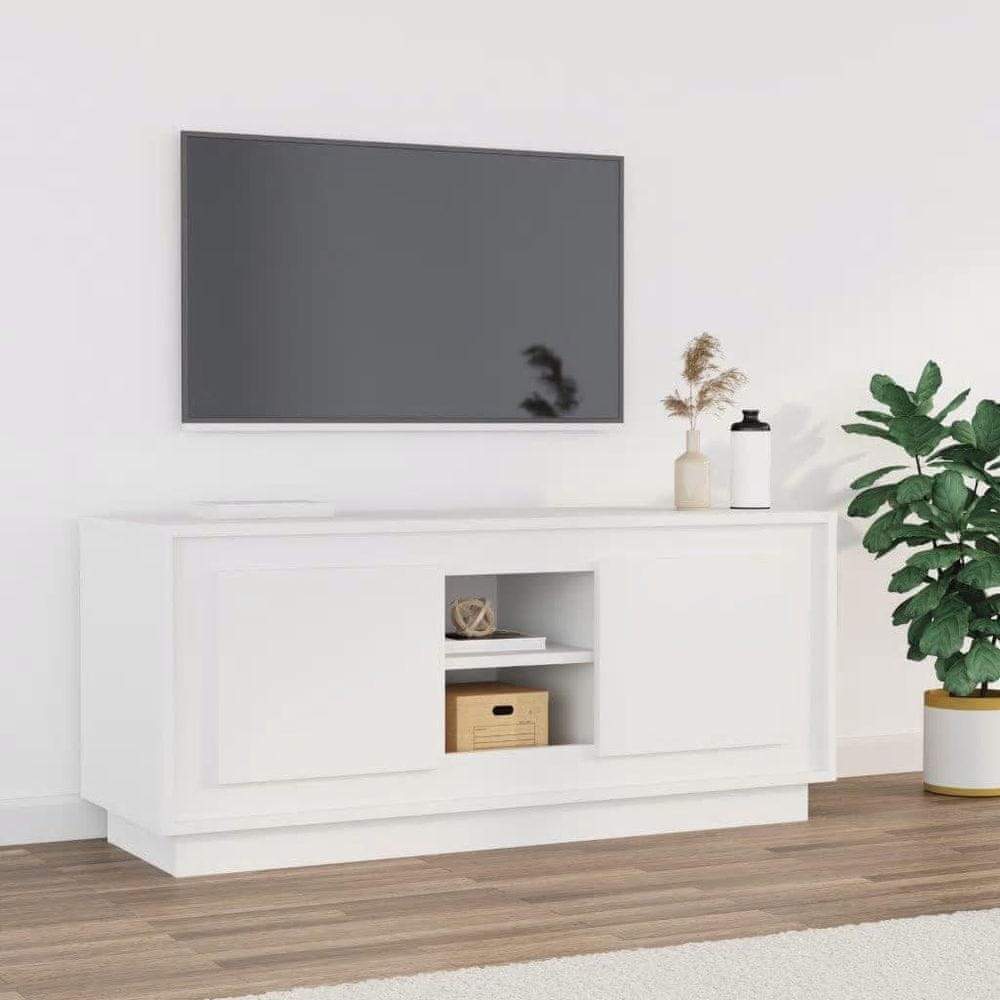 Vidaxl TV skrinka biela 102x35x45 cm kompozitné drevo